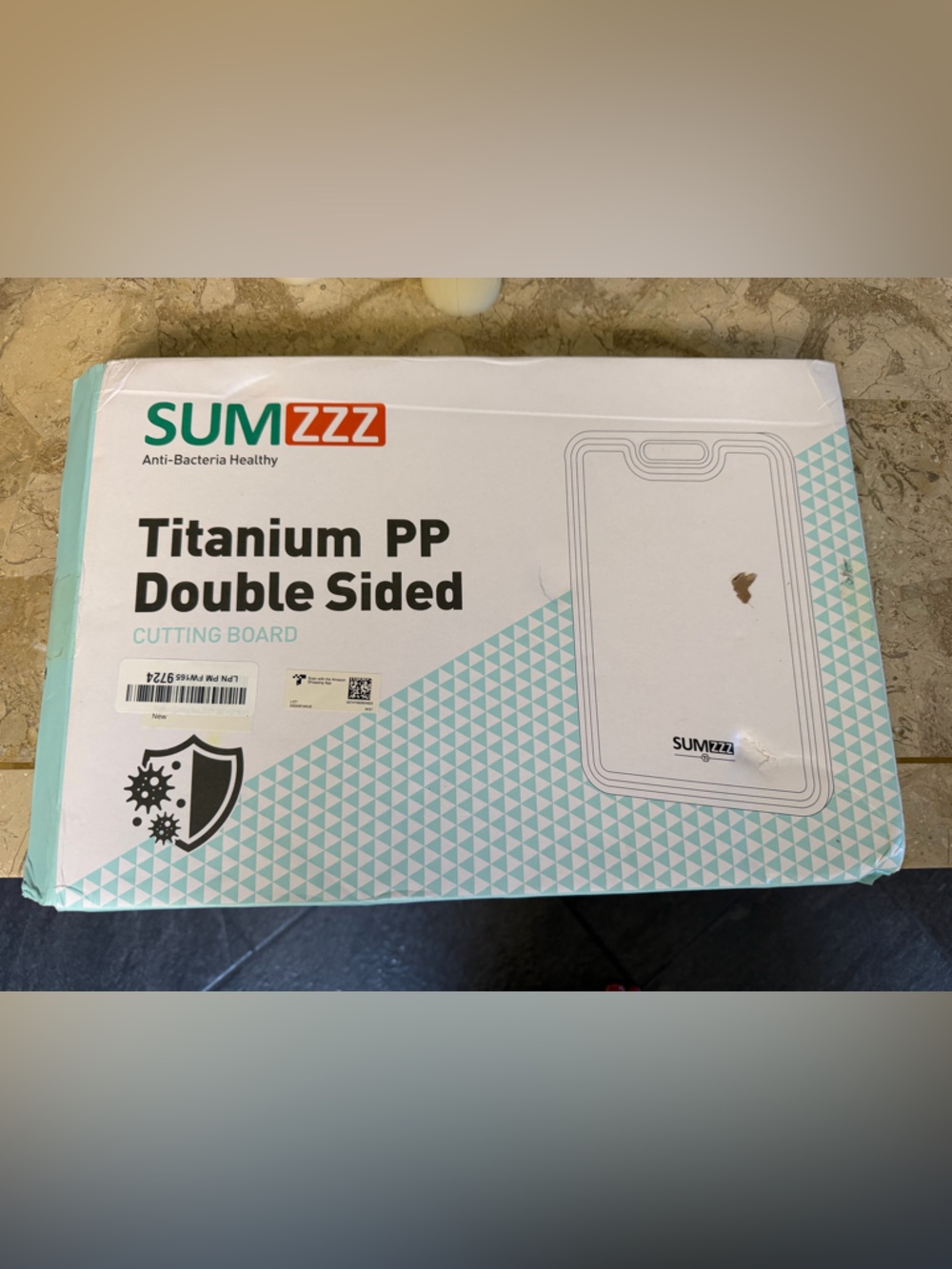 Titanium PP Double Sided Cutting Board - Mint/White